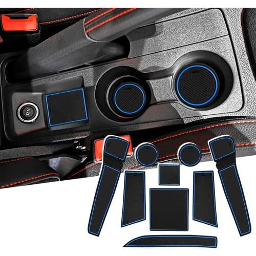 RUIYA For Ibiza Type 6F/Arona SUV 2018-2020 Car Door Groove Mat Anti-slip Slot Pad Auto Interior Organizer Accessories 9 Pieces