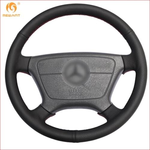 Black Artificial Leather Car Steering Wheel Cover for Mercedes Benz E-Class W210 E 200 240 280 320 1995-2002 W140 S320 350 420