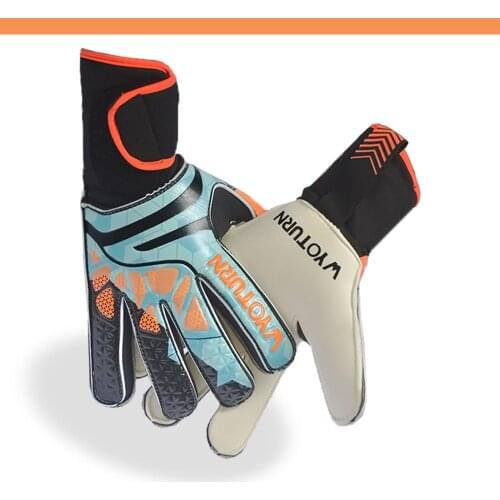 Dropshipping WYOTURN Adults Size Soccer Goalkeeper Gloves Professional Thick Latex Soccer Goalie Gloves With Finger Protection