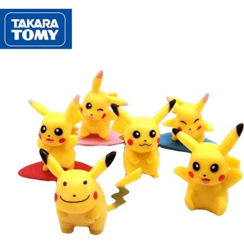 TAKARA TOMY Pokemon Pikachu Figure Doll Decoration Decoration Desktop Car Decoration Gift
