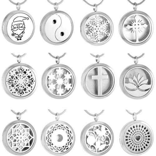 IJP001 Free 20" Chain and 5 Pads - 12 Different Style Essential Oil Diffuser Necklace Aromatherapy Pendant Perfume Jewelry