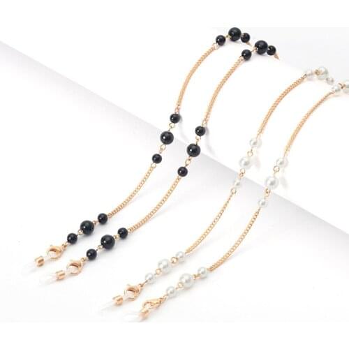 Imitation Pearl Glasses Chain Mask Lanyard Sunglasses Chain Fashion Face Mask Lanyard Extension Non-slip Lanyard With Hooks