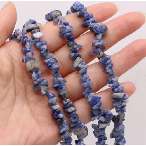 Exquisite Beads Fashion Stone White Dot Blue Gravel Beaded for Jewelry Making Charm DIY Necklace Bracelet Accessories 5-8 mm