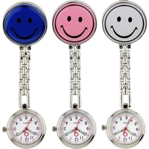 10pcs/lot popular unisex women ladies nurse smile pocket watches Hospital Medical Mens male Doctor mens clip pendant watches