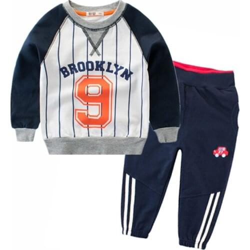Boys Sets Clothing 2020 Autumn Long Sleeve Cotton Kids Tops and Trousers Tracksuit 2 3 4 5 6 8 Years Children 2pcs Clothes Set