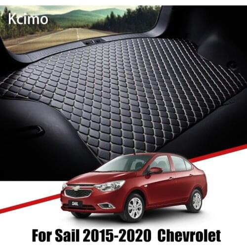 Leather Car Trunk Mat Liner Pad Cargo Pad Carpet For Chevrolet Sail 2015 2016 2017 2018 2018 2020 2021 Trunk Boot Mat Tail Liner