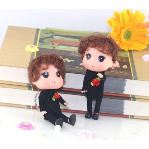 12cm Kids Toys Interactive BOY Dolls Toy cute Dolls & Stuffed Toys Keychain pendant Wedding doll