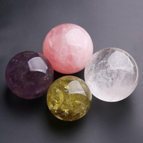 Healing Crystal sphere Natural Minerals Home Decor Amethyst Rose Quartz Citrine