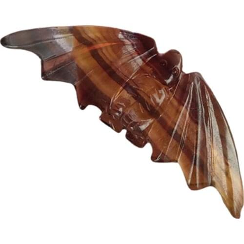 Hot Natural Crystal Figurine Obsidian Bat Ornament Healing Crystal Animal Gifts Home Decoration