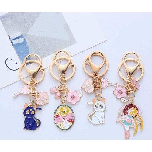 HOT Lucky Cat Magic Wand Pretty Girl Women Keychains Pendant Mobile Phone Bag Car Accessories Creative Couple Birthday Gift