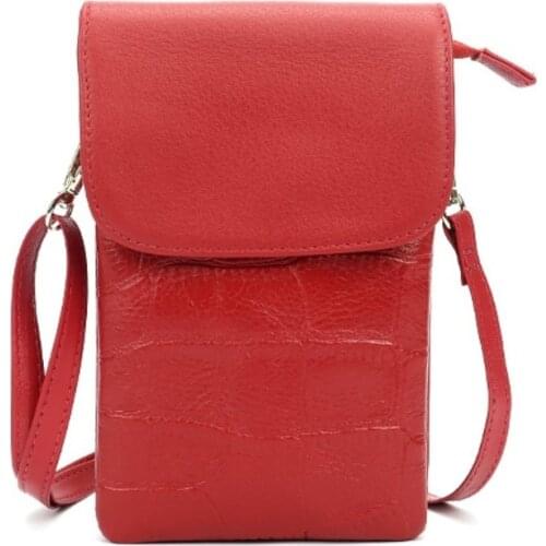 Fashion Women Phone Shoulder Bag Genuine Leather Money Wallet Mini Mobile Long Phone Bags Holders Clutch Phone Messenger Bag