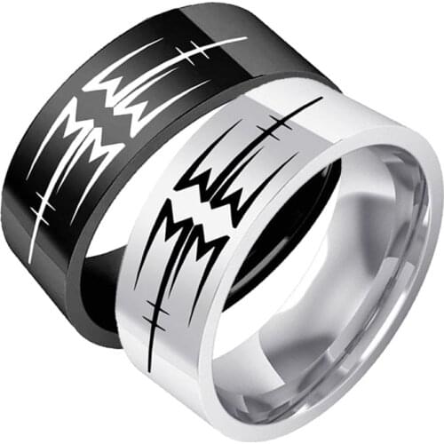 New Fashion Rock Band Marilyn Manson Logo Rings Titanium Steel Ring For Mens and Womens Hip Hop Jewelry Gift Accessories
