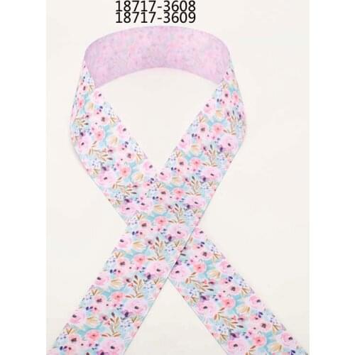 NEW 10 yards purple small flowers solid ribbon Double-printed ribbon printed grosgrain ribbons