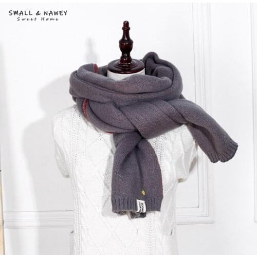 70*200CM New style napped double-faced autumn and winter womens scarf thick knitted cashmere pineapple scarf shawl