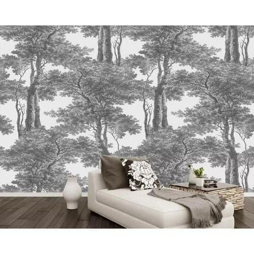Beibehang Wallpaper custom 3D mountain forest waterfall lake landscape photo decoration mural wall living room TV background