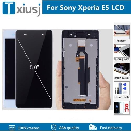 Original For SONY Xperia E5 LCD Touch Screen with Frame Digitizer For SONY XPERIA E5 Display F3311 F3313 LCD Replacement