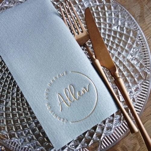 Custom Wedding birthday party Bridal shower Rose gold Servietten maid of honor Personalized any text Logo Paper napkins