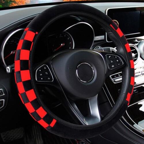 Car Steering Wheel Cover Anti Slip Protector Universal 15 Inch Steering-Wheel Covers Breathable Fabric Braid Auto Accessories U