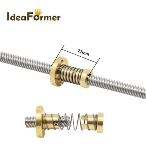 T8 Anti Backlash Spring Loaded Nut Elimination Gap Nut For Lead 2/4/8mm Acme Thread Rod Lead Screws DIY CNC 3D Printer Parts