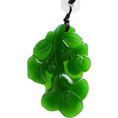Drop shipping Beautifully Green Nephrite Orchid Ruyi Pendant Green Auspicious Magnolia Jades Pendant Jewelry women mom gift