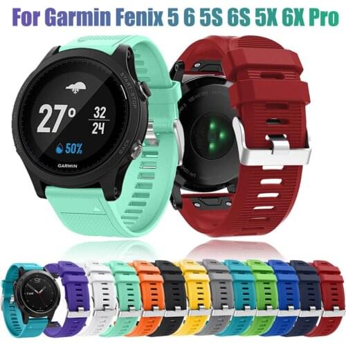 26 22 20MM Watchband Quick Release Strap for Garmin Fenix 5 5X 3 3HR 6X 6 6S Watch Bracelet Silicone Replacement Easy fit straps