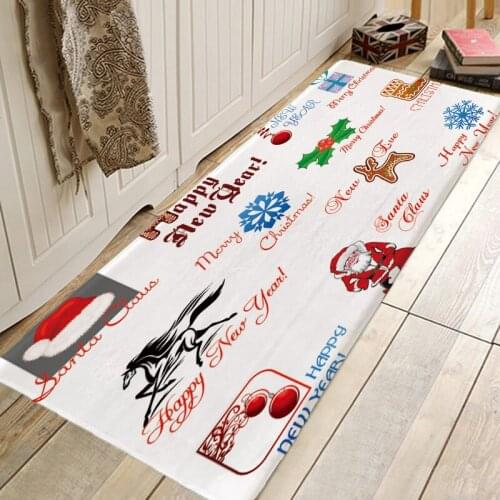 Christmas Rug Creative 3D Printing Hallway Carpets and Rugs for Bedroom Living Room Carpet Kitchen Bathroom Anti-Slip Floor Mats