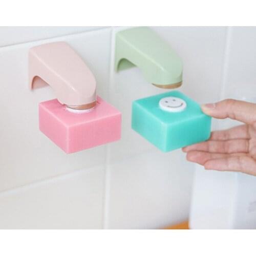 Self-Adhesive Magnetic soap dish holder Soap Dish with Sticker Soap Shelves Wall Mounted Storage Rack Bathroom Accessories