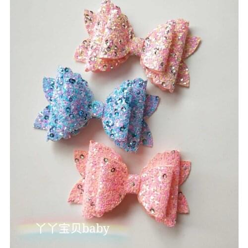 Special Price Handmade Ins Sparkling Sequins Three Dimensional Bow Tie Handmade Child Hairpin