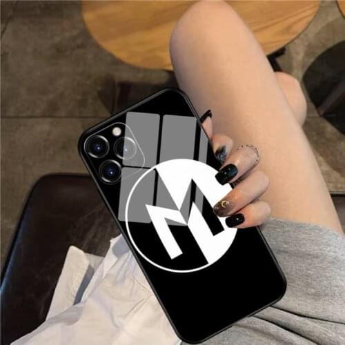 Letter M Phone Case Glass Phone Case For iphone 12 11 Pro Max XS XR X 8 7 Plus SE2 Case
