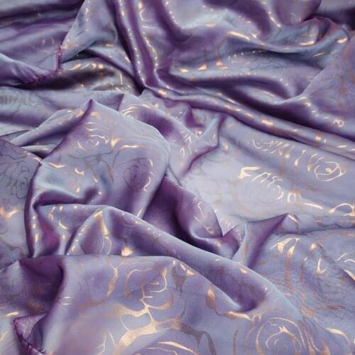 Super Deal Cosplay Chiffon Rose Bronzing fabric thin soft Magic colored flowing bronzed breathable DIY dress fabric