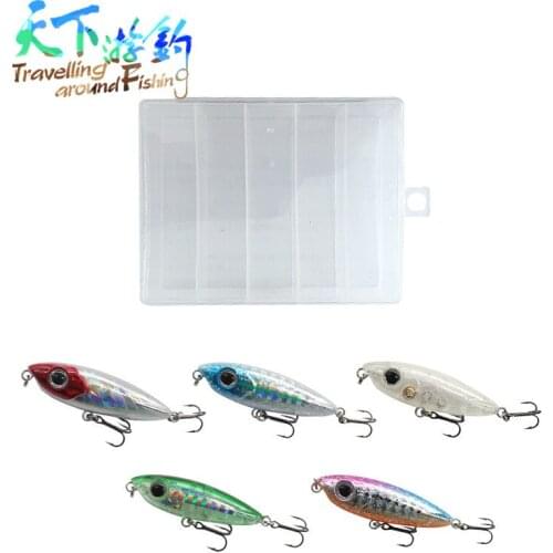 TAF 5Pcs Pencil Lures Set 45mm 3.1g Topwater Floating Wobblers Trout Pike Fishing Lure Artificial Bait Carp Fishing Swimbait