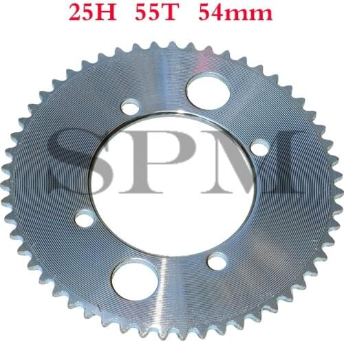 Silver Rear Sprocket 25H 55T 54mm 55 Thoot For Pocket Bike Mini ATV Quad Spare Motoparts