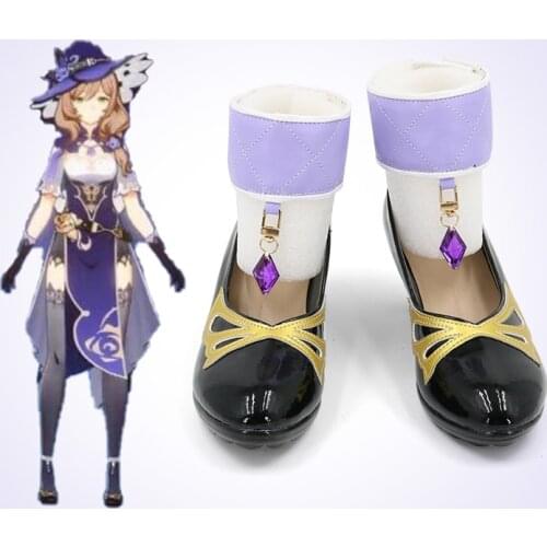 Game Genshin Impact Cosplay Halloween Lisa Wigs Cosplay Shoes Genshin Impact Mondstadt Lisa Princess Shoes Hairs Women Girls