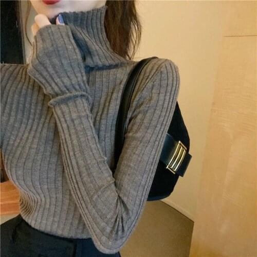 Woman Tshirts Long Sleeve T-shirt Womens Turtleneck Top Tops Mujer Camisetas
