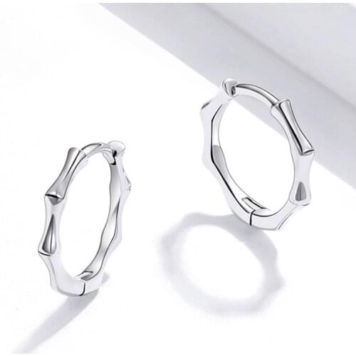 New Arrival Female Earrings 925 Sterling Silver Smooth Bamboo Earrings for Women Wedding Jewelry Fashion Statement Bijoux