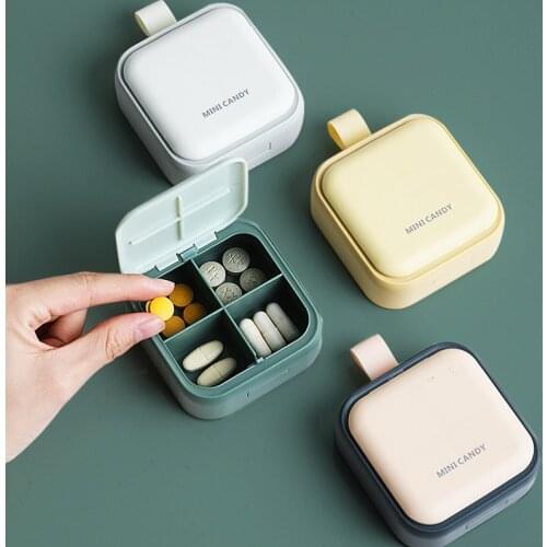 1Pcs Pill Case 4 Grid Compartment Storage Travel Pill Box Organizer Medicine Tablet Dispenser Container Pill Box Splitters