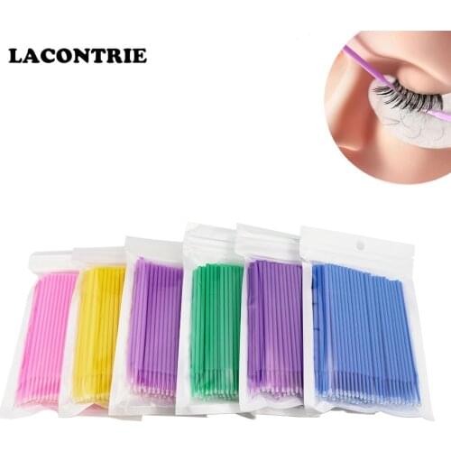 100 PCS Makeup Clean Brush for lash Grafting Micro Brushes Disposable Non-linting Mascara Eyelash Brush Gloss Wands Applicator