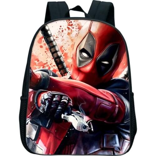 12 Inch Anime Superhero Deadpool Backpack Kindergarten Infantile School Bags For Boys Toddler Backpacks Children Mochila Escolar
