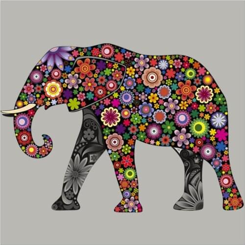 20pcs Flower Elephant Heat Transfer Stickers Vinyl Patches Iron On Patch For Clothing Appliques Children Dress Jacket Patchwork