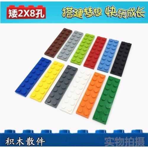 40pcs DIY Creative 2X8 Building Blocks Compatible Lego Size Bricks City Military Creator Assemblage Construction Children Toys