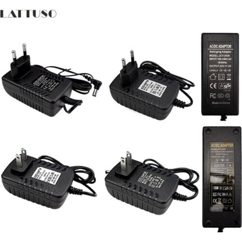 DC24V Adapter AC100-240V Lighting Transformers Output DC24 Volts 1A 2A 3A 5A EU US AU UK Plug Power Supply for LED Strip