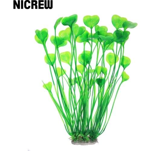 Nicrew New 40cm Butterfly Shape Plastic Artificial Aquarium Plant Decoration Fish Tank Decorative Plant Grass Ornament 3 Color