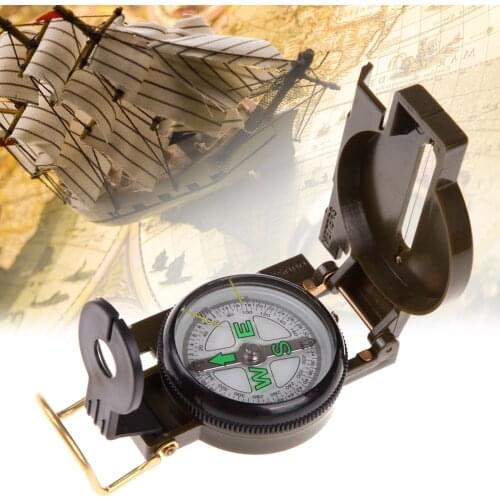 Army Green Folding Lens Compass American Military Portable Multifunction New 7.6cmX5.7cmX2.6cm (folded)