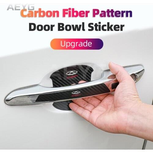 Carbon Fiber Car Door Handle Anti-Scratches Sticker For Chery Tiggo 3 4 5 7 Pro 8 Fulwin QQ T11 A1 A3 A5 E3 E5 G5 V5 EC7 EC8