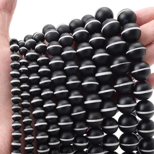 Natural Stone Beads White Thread Bead for Jewelri Making Round Healing Bracelet Necklace Beads Accessories 6/8/10/12/14mm