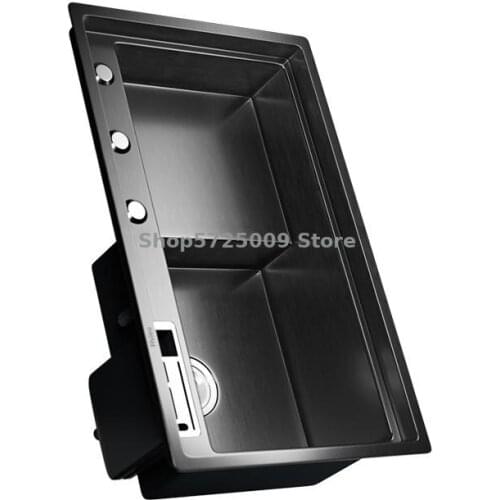 Black Nano Kitchen Sink Single Tank 304 Stainless Steel Sink Large Basin Step Type