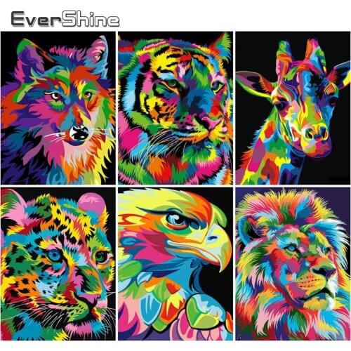 EverShine Diamond Painting Tiger Full Drill Square Diamond Embroidery Animal Rhinestone Mosaic Handmade Hobby Art
