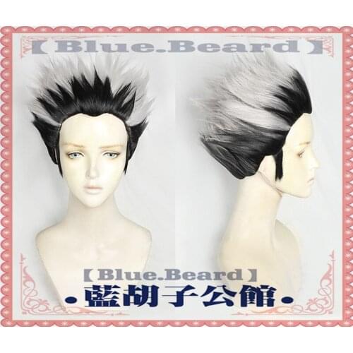 Haikyuu!! No.4 Bokuto Koutarou Cosplay Wig Silver Grey Black Mixed Short High-temperature Fiber Synthetic Hair Wig