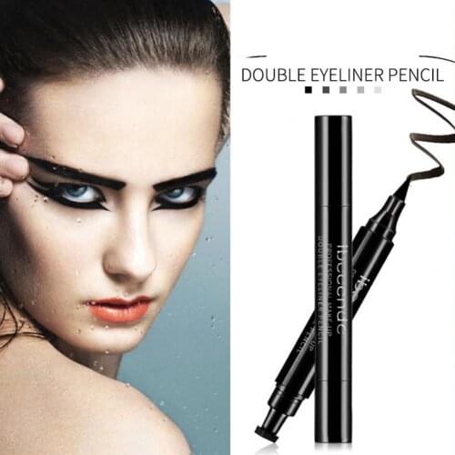 Eyeliner Pen Makeup Black Eye Liner Liquid Pencil Quick Dry Waterproof Black Double-ended Makeup Stamps Wing Eyeliner Pencil