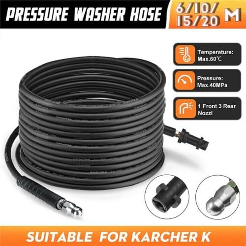 6-20m Pressure Washer Sewer Drain Water Cleaning Hose Pipe Cleaner Sewage Pipeline Cleaning for Karcher K-series